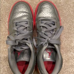 Nike air Jordan 1 Mid GS silver sunrise basketball shoes